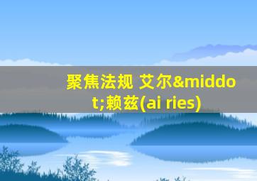 聚焦法规 艾尔·赖兹(ai ries)